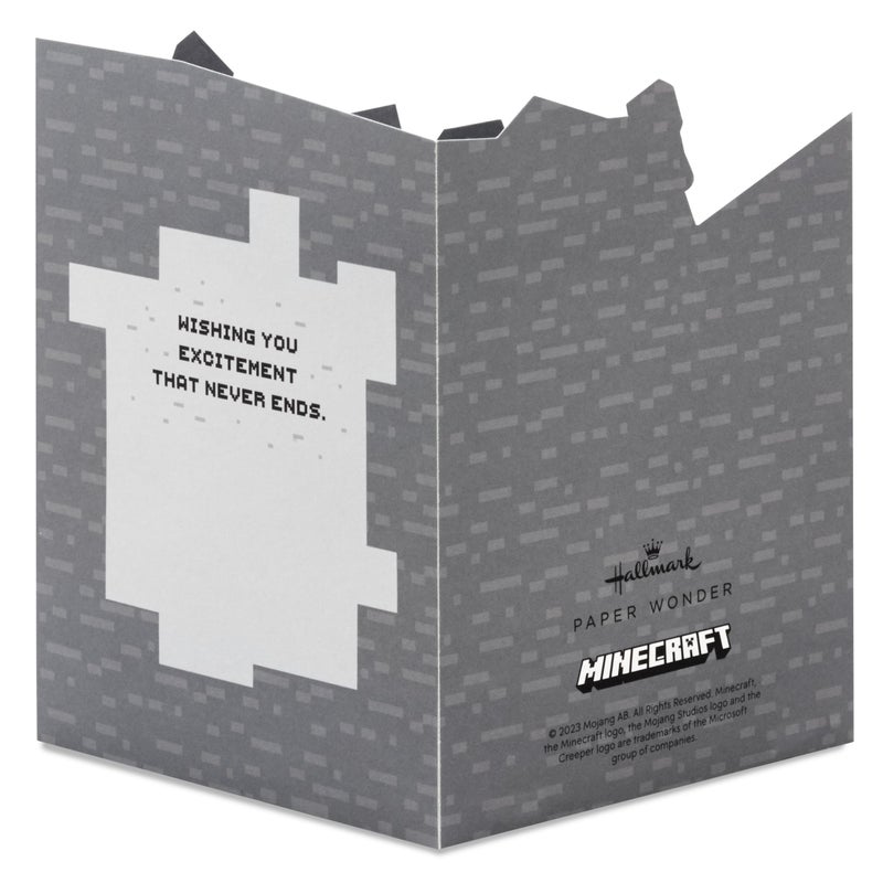 Hallmark Paper Wonder Minecraft Pop-Up Card (Build, Explore, Create) for Birthdays, Graduations, Kids, Gamers - Image 2