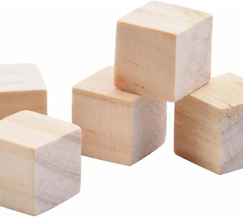 Wooden Cubes, 100pcs 2cm Square Smooth Wooden Craft Cubes for DIY Art Projects and Family Interaction, Non-Deformable Material - Image 4
