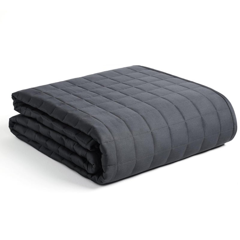YnM YnM Exclusive Weighted Blanket Smallest Compartments with Glass Beads Bed Blanket for One Person of 40lbs Ideal for Twin Bed 36x48 Inches 5 Pounds Dark Grey  - Image 1