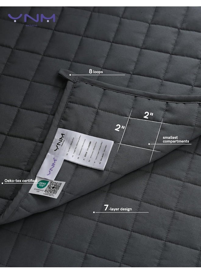 YnM YnM Exclusive Weighted Blanket Smallest Compartments with Glass Beads Bed Blanket for One Person of 40lbs Ideal for Twin Bed 36x48 Inches 5 Pounds Dark Grey  - Image 3