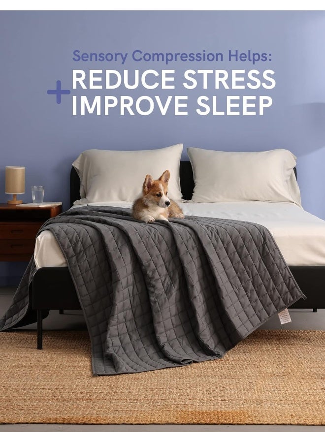 YnM YnM Exclusive Weighted Blanket Smallest Compartments with Glass Beads Bed Blanket for One Person of 40lbs Ideal for Twin Bed 36x48 Inches 5 Pounds Dark Grey  - Image 5
