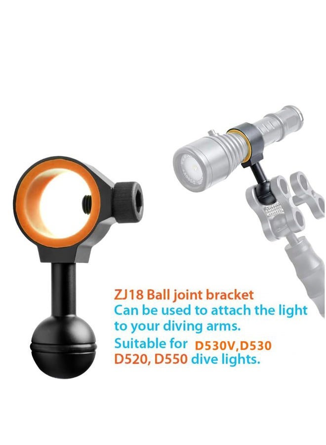 ORCATORCH ZJ18 New Universal Ball Joint Bracket Diving Torch Photography Video Lights Arm Buoyancy Fill Light Lamp Holder - Image 3