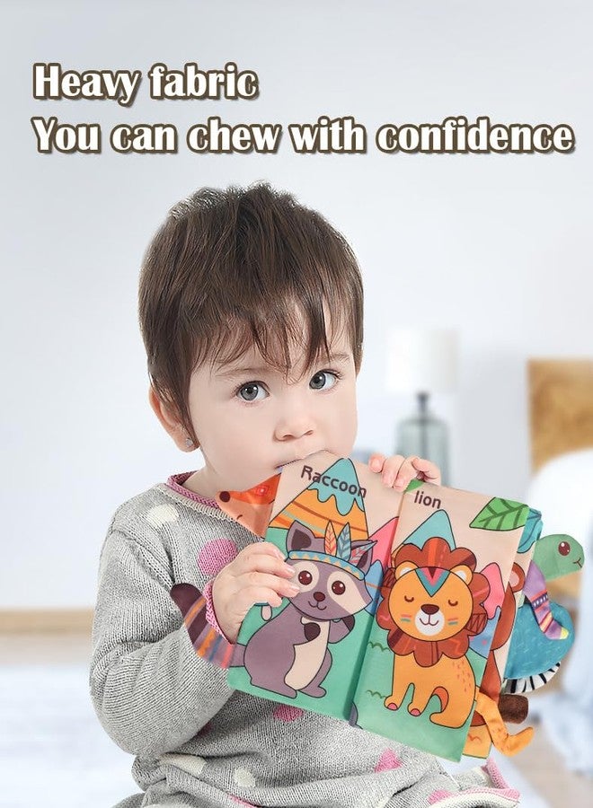 KolorFish Soft Cloth Baby Book | 0-6 Months High Contrast Sensory Baby Toy | 6-12 Months Touch Feel Teething | Travel Essentials Tummy Time for Newborn 1-3 Years Old (Jungle Animals) - Image 5