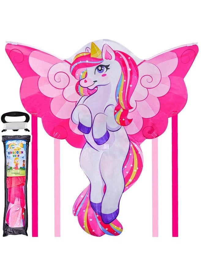 JOYIN 43.3'' Giant Unicorn Kite Easy To Fly Huge Kites For Kids And Adults With 262.5 Ft Kite String Large Beach Kite For Outdoor Games And Activities  - Image 2
