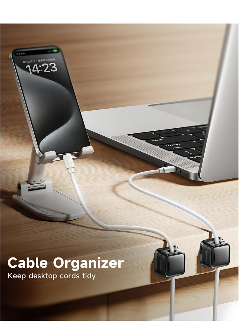 ValueHut 18-Pack Magnetic Cable Organizer Clips, Auto-Closing Cable Holder & Wire Organizer with Strong Adhesive for Desk, Car, and Office - Black - Image 3