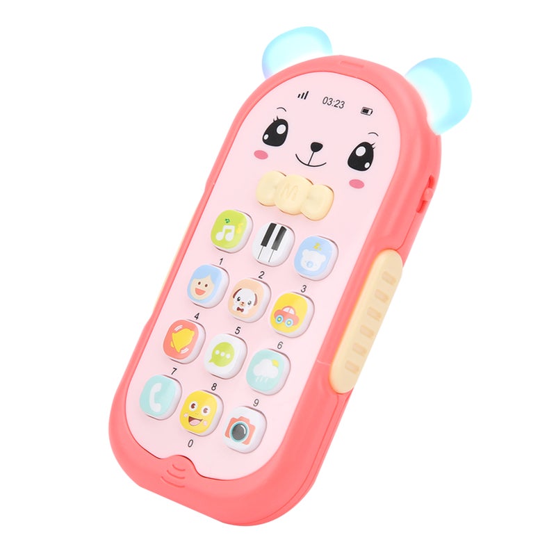 Baby Phone Toy: 6+ Months Safe Silicone Teether, 2‑Gear <65dB Sound, Soft Eye‑Friendly Light - Simulation Telephone Toy for Toddler Early Education - Image 2