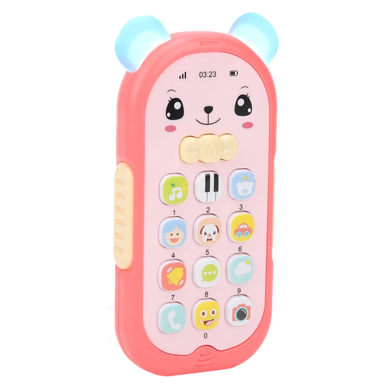 Baby Phone Toy: 6+ Months Safe Silicone Teether, 2‑Gear <65dB Sound, Soft Eye‑Friendly Light - Simulation Telephone Toy for Toddler Early Education - Image 3