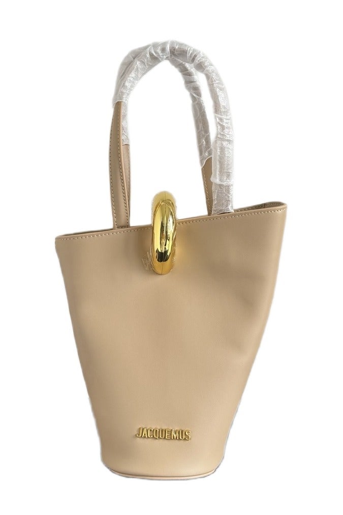 JACQUEMUS Leather petit Bambola bucket bag with crossbody strap