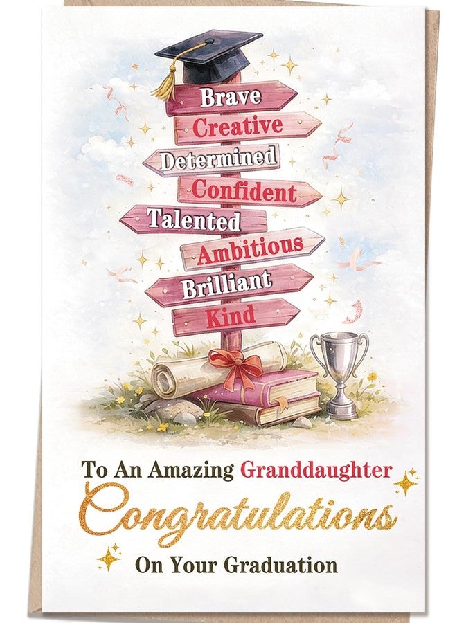 Mcduldul Graduation Card for Granddaughter, Congrats Grad Granddaughter Gifts Card for High School, College, University, 2026 Graduation Party - Image 1