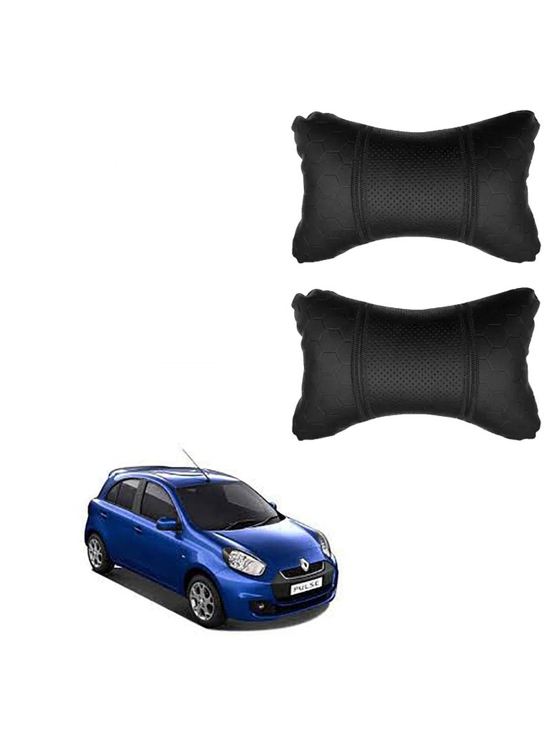 Adroitz AdroitZ Black Leathertte Material Neck Rest Cushion in Football Design for Car _252  - Image 1