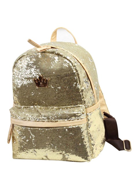 Sequin Pattern Backpack Gold