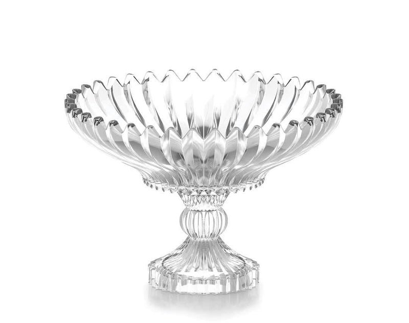 Large Glass Fruit Bowl, Clear Crystal Decorative Pedestal Bowl - Image 1