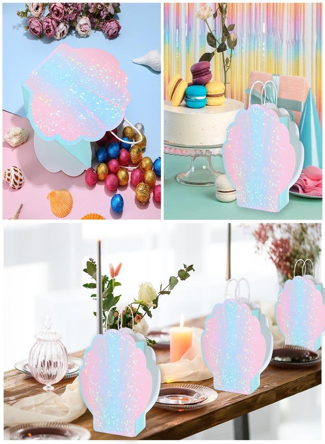 AojSup 12 Pcs Mermaid Party Favor Bags, Seashell Gift Bags for Shell Mermaid Birthday Decorations and Under the Sea Aquatic Nautical Theme Party Summer Ocean Beach Picnic Goodie Treat Supplies - Image 4