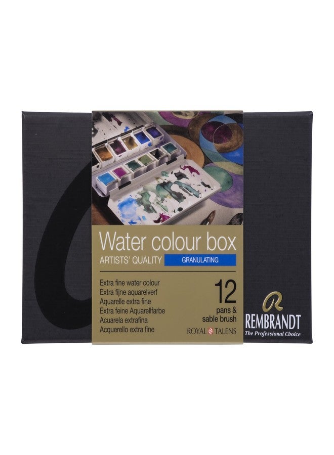 Rembrandt Watercolour Metal Granulating Set of 12 x Half Pans - Image 1