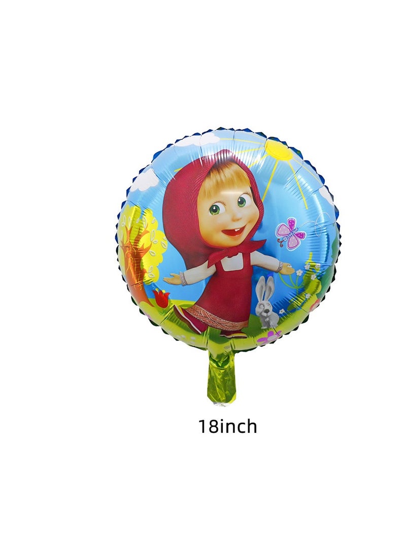 8pcs /set cartoon Masha and bear birthday aluminum foil balloon set for children’s party supply party decoration - Image 3