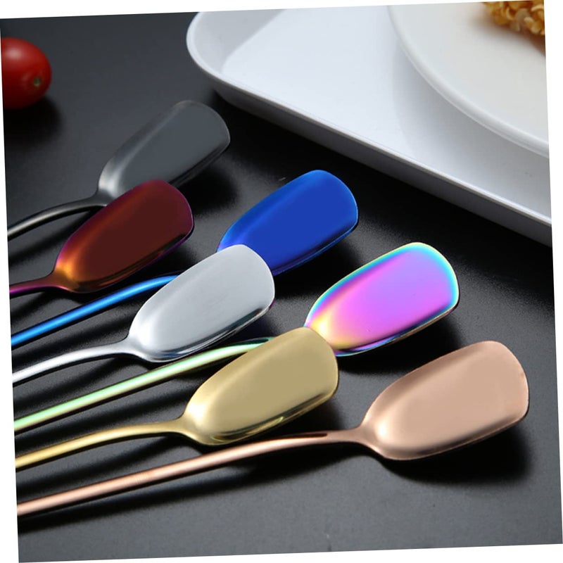Stainless Steel Colorful Ice Cream Spoons 6 Pack Long Handles for Cocktails Dishwasher Safe - Image 5
