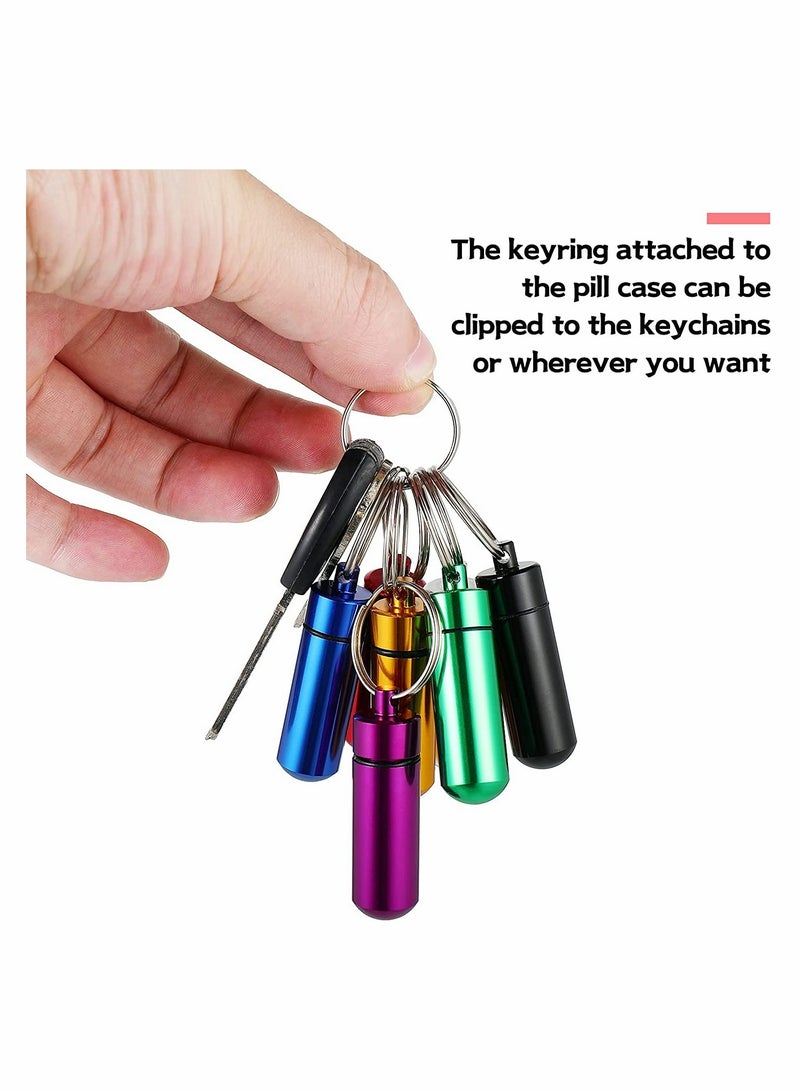 Mini Travel Pill Box Keychain - Waterproof Aluminium Container for Outdoor Adventures (12PCS, 7 Colors) - Image 5