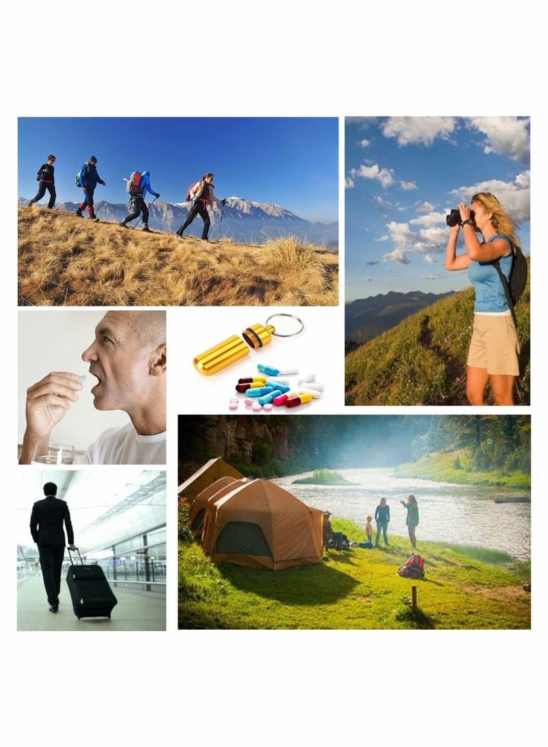 Mini Travel Pill Box Keychain - Waterproof Aluminium Container for Outdoor Adventures (12PCS, 7 Colors) - Image 4