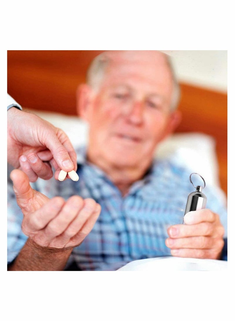 Mini Travel Pill Box Keychain - Waterproof Aluminium Container for Outdoor Adventures (12PCS, 7 Colors) - Image 3