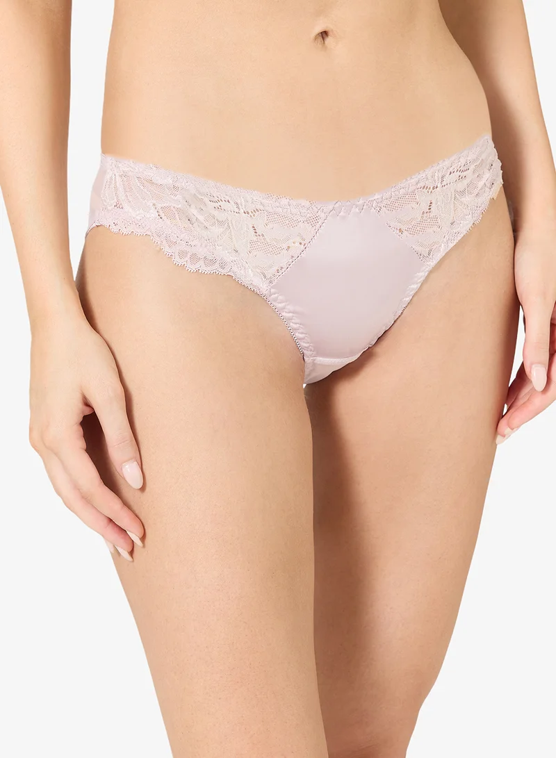 Ginger Lace Detail Corset Bralette & Brief Set