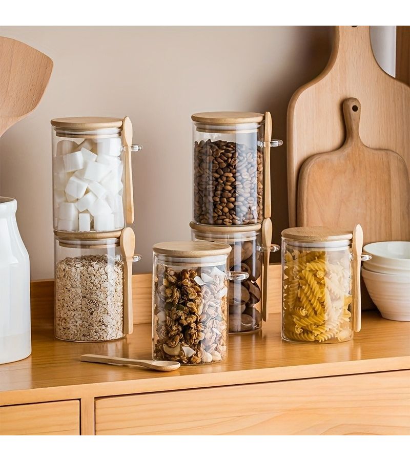 6pcs Overnight Oats Containers With Bamboo Lids and Spoons for Meal Prep - Image 5