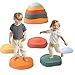LoomLark Balance Stepping Stones for Kids 5pcs NonSlip River Stones Obstacle Course Play Indoor and Outdoor Coordination Game Sensory Toys Toddler Ages 3 4 5 6 7 8 - Image 3