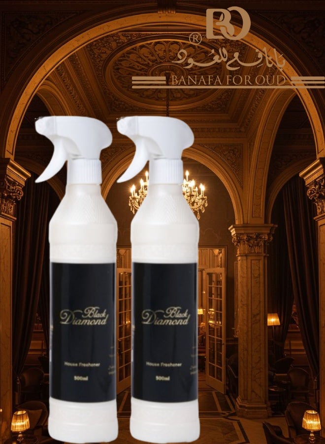 Banafa 2 Pieces Black Diamond House Freshener 500ML - Image 1
