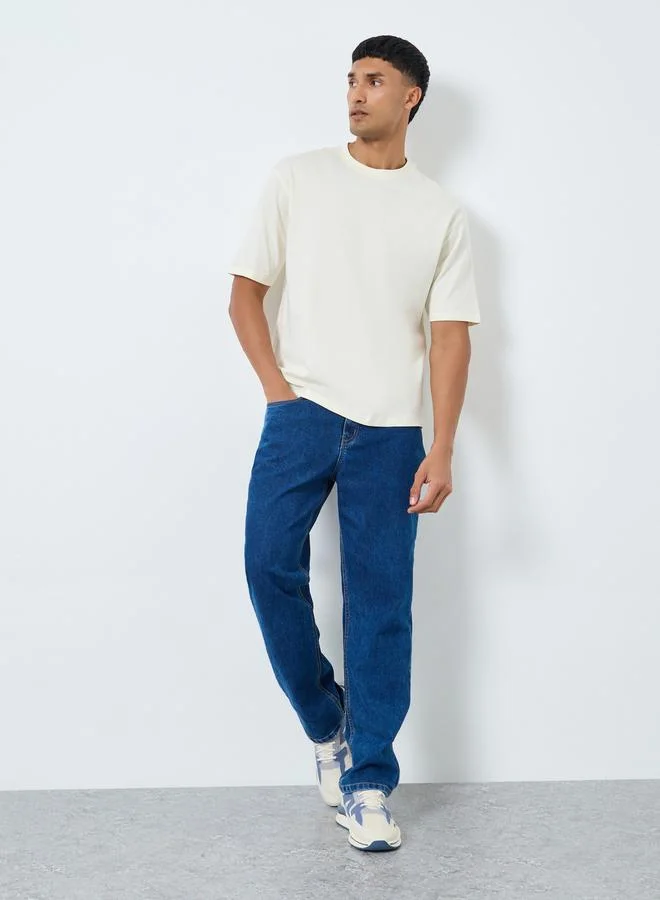 Styli Styli Men Cream Graphic Print Oversized T-Shirt