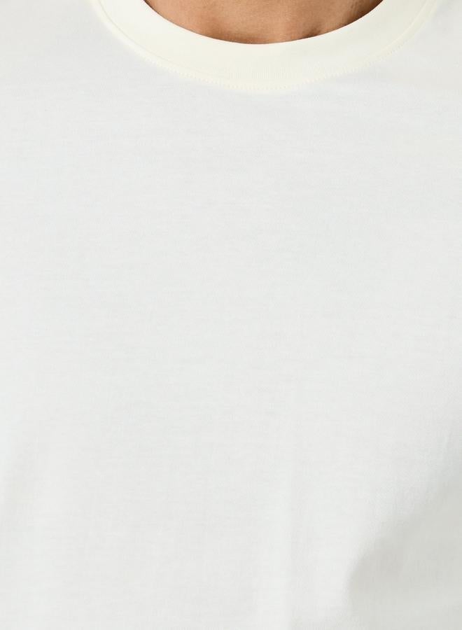 Styli Men Cream Graphic Print Oversized T-Shirt - Image 4