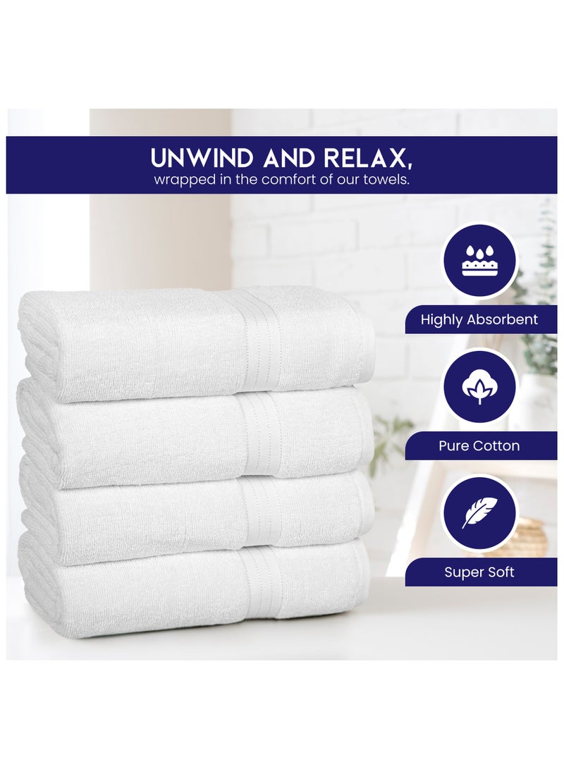 Bliss Casa Bliss Casa Bath Towel Set 70x140 cm (4 Pack) - 550 GSM 100% Cotton 20/D Quick Drying Highly Absorbent Thick Bathroom Towels - Soft Hotel Quality for Bath and Spa  - Image 4
