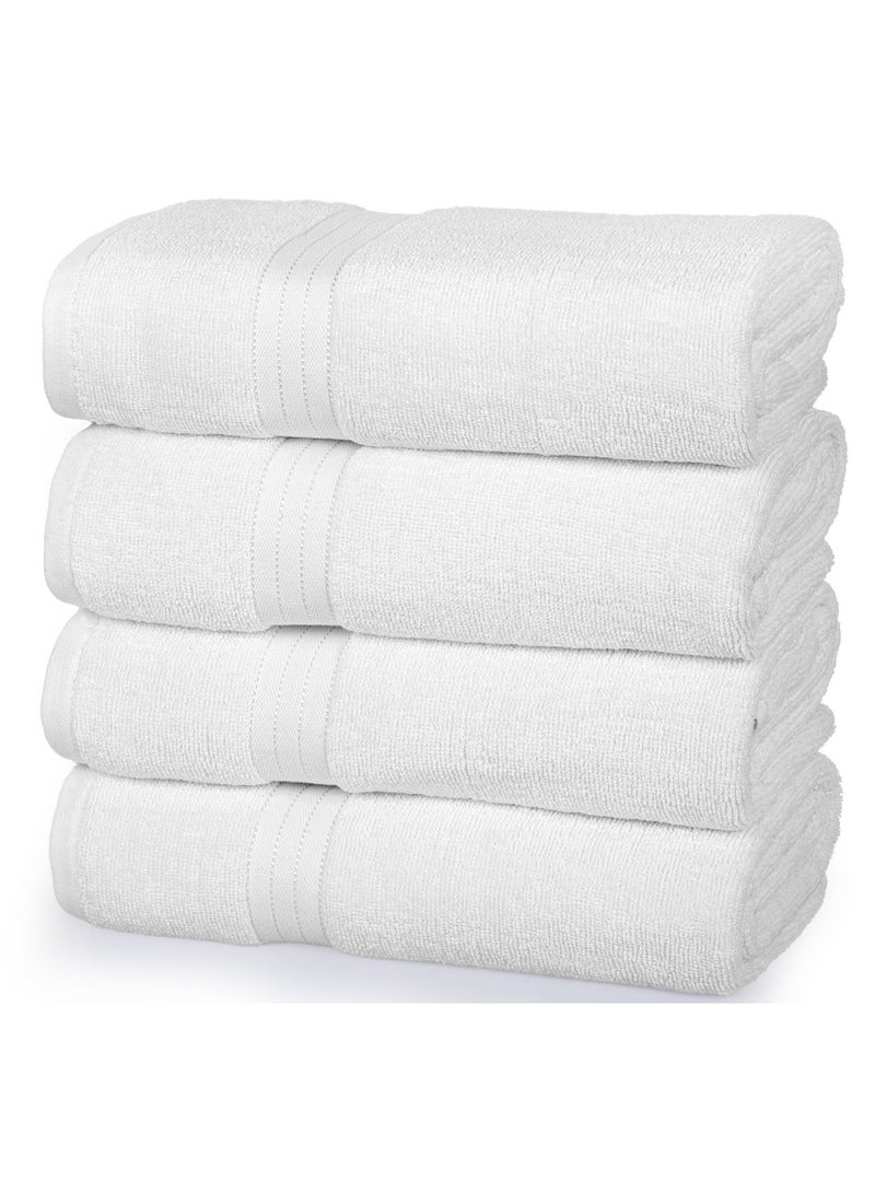 Bliss Casa Bliss Casa Bath Towel Set 70x140 cm (4 Pack) - 550 GSM 100% Cotton 20/D Quick Drying Highly Absorbent Thick Bathroom Towels - Soft Hotel Quality for Bath and Spa  - Image 1