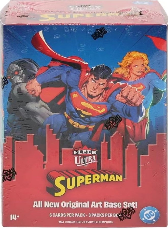 أبير ديك صندوق بلاستر مغلق من المصنع من إصدار 2026 من شركة Upper Deck Fleer Ultra Superman، مع فرصة للحصول على بطاقات Ultra Stars Green Parallels الحصرية وغيرها من الإضافات. - Image 1