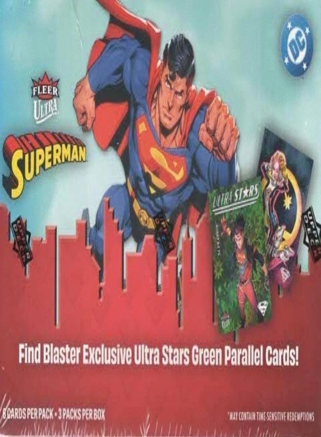 أبير ديك صندوق بلاستر مغلق من المصنع من إصدار 2026 من شركة Upper Deck Fleer Ultra Superman، مع فرصة للحصول على بطاقات Ultra Stars Green Parallels الحصرية وغيرها من الإضافات. - Image 3