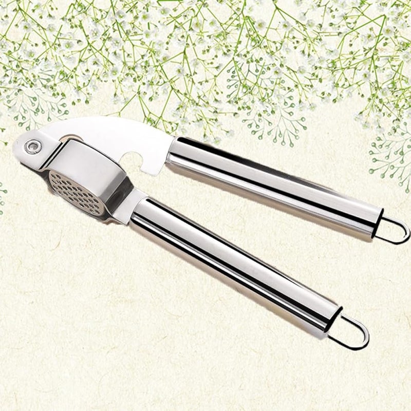 Stainless Steel Manual Garlic Press Crusher Easy Cleaning Mincer Grater Slicer - Image 2