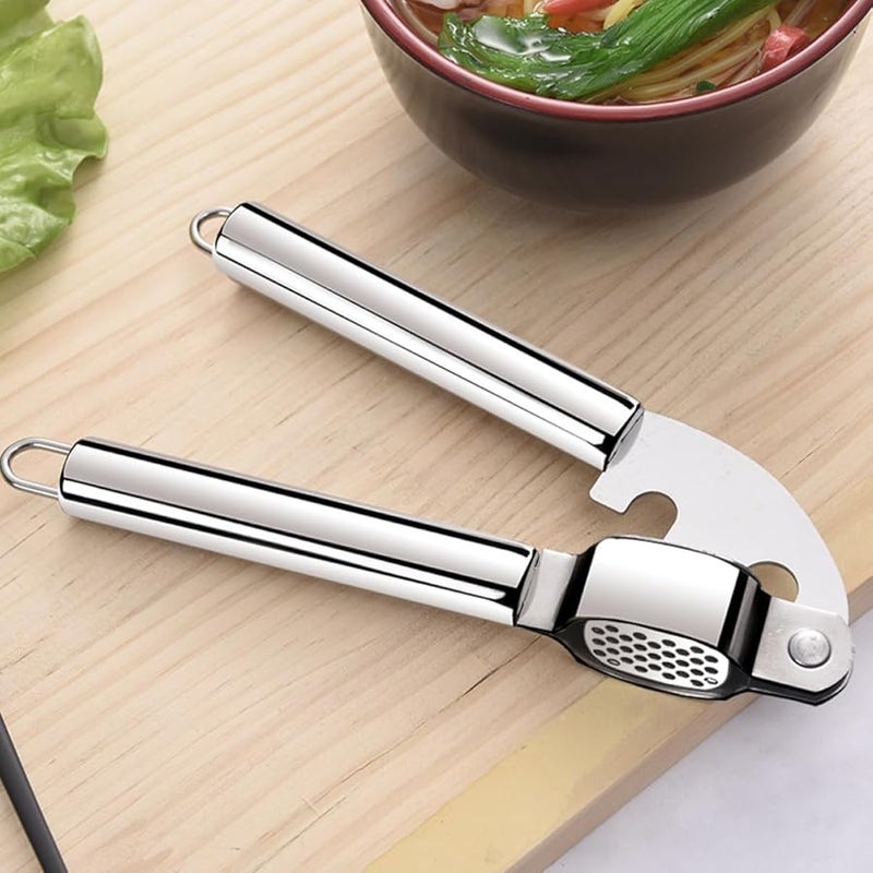 Stainless Steel Manual Garlic Press Crusher Easy Cleaning Mincer Grater Slicer - Image 3