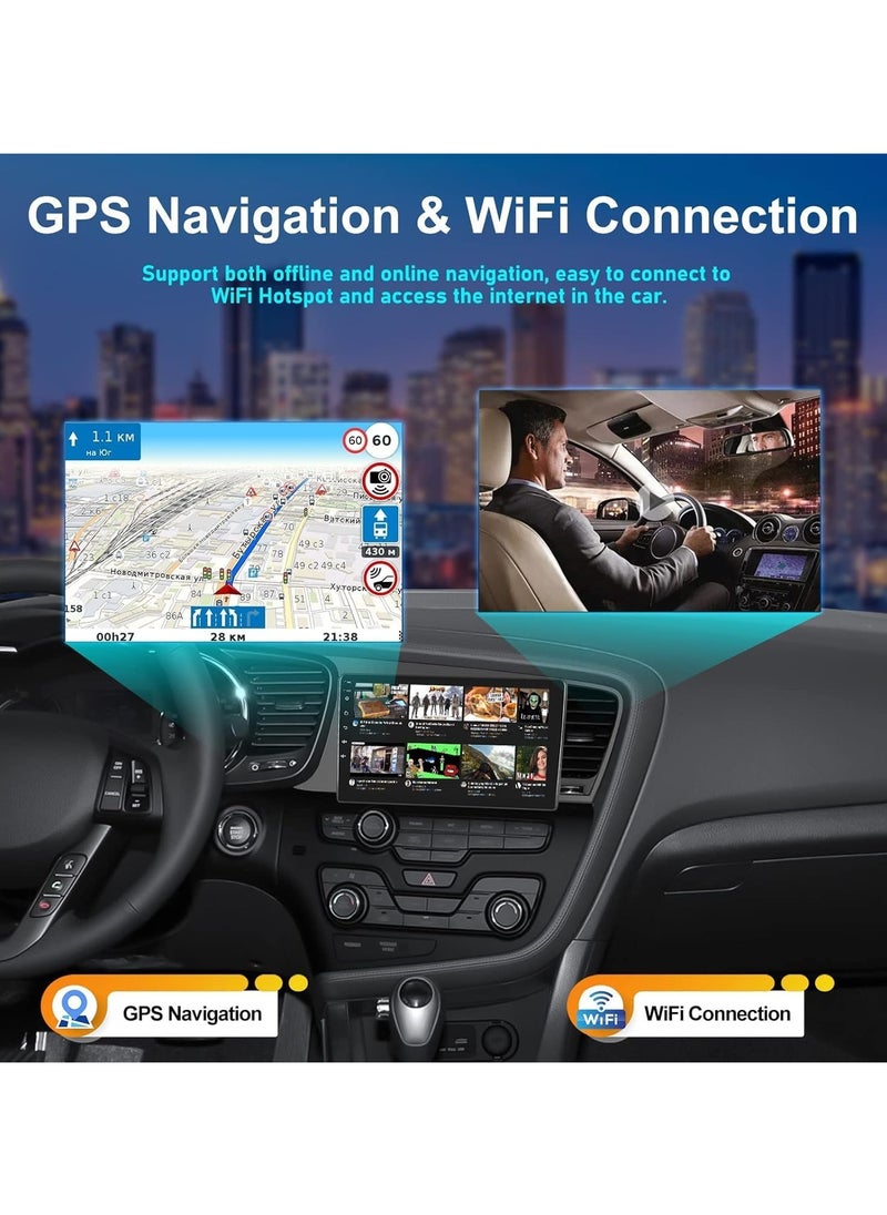 Vierex - Android Car Stereo Screen For Kia Optima K5 Radio 2010-2013 Support Apple Carplay Android Auto Wireless QLED 4GB RAM Fast Interface AHD Camera Included SIM Card Bluetooth USB - Image 1