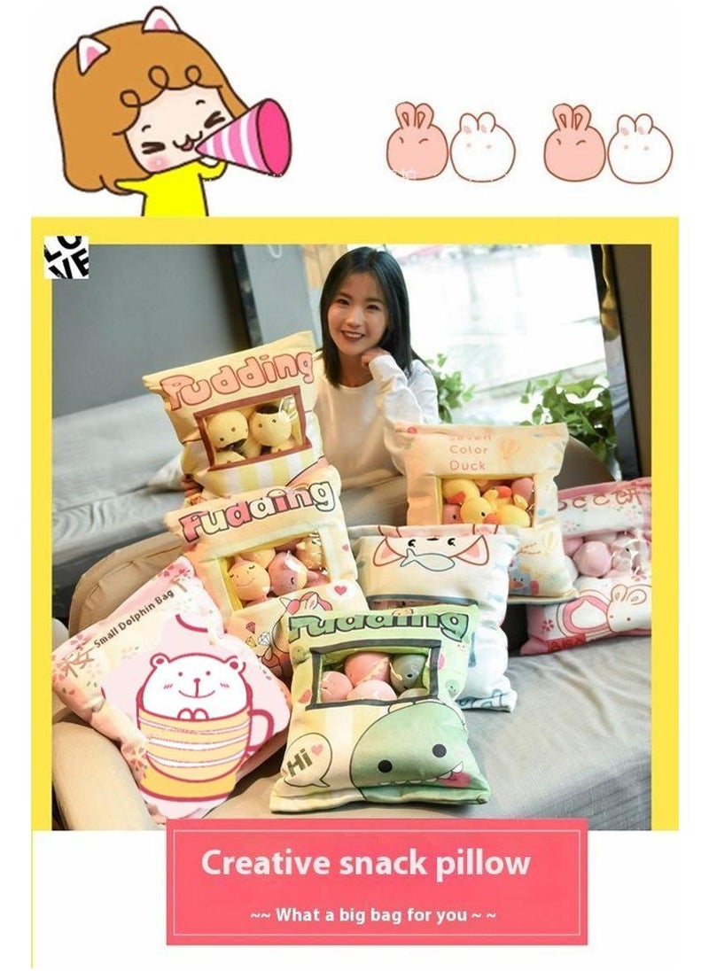 General Lovely Snack Pillow Stuffed Animal Toys Pudding Decorative Removable Little White Cat Dolls Creative Toy Gifts For Teens Girls Kids  - Image 4