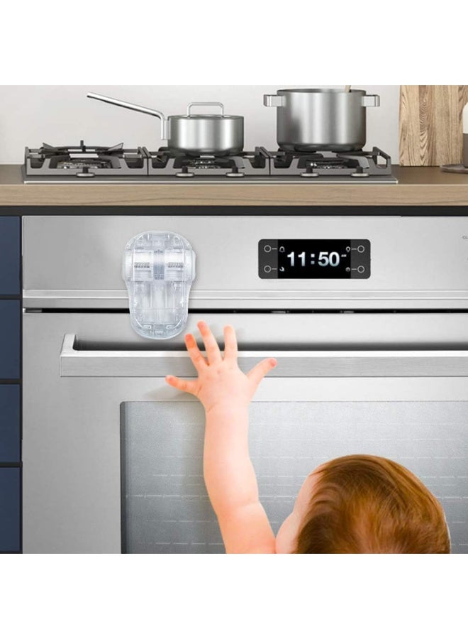 EUDEMON Child Safety Heat-Resistant Oven Door Lock, Oven Front Lock for Kids Easy to Install, Use Adhesive,No Screws or Drill (1 Pack,Clear-White)(Only for Flat Surface) - Image 1