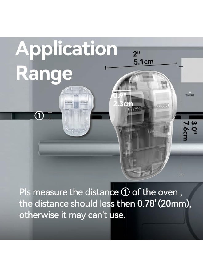 EUDEMON Child Safety Heat-Resistant Oven Door Lock, Oven Front Lock for Kids Easy to Install, Use Adhesive,No Screws or Drill (1 Pack,Clear-White)(Only for Flat Surface) - Image 5