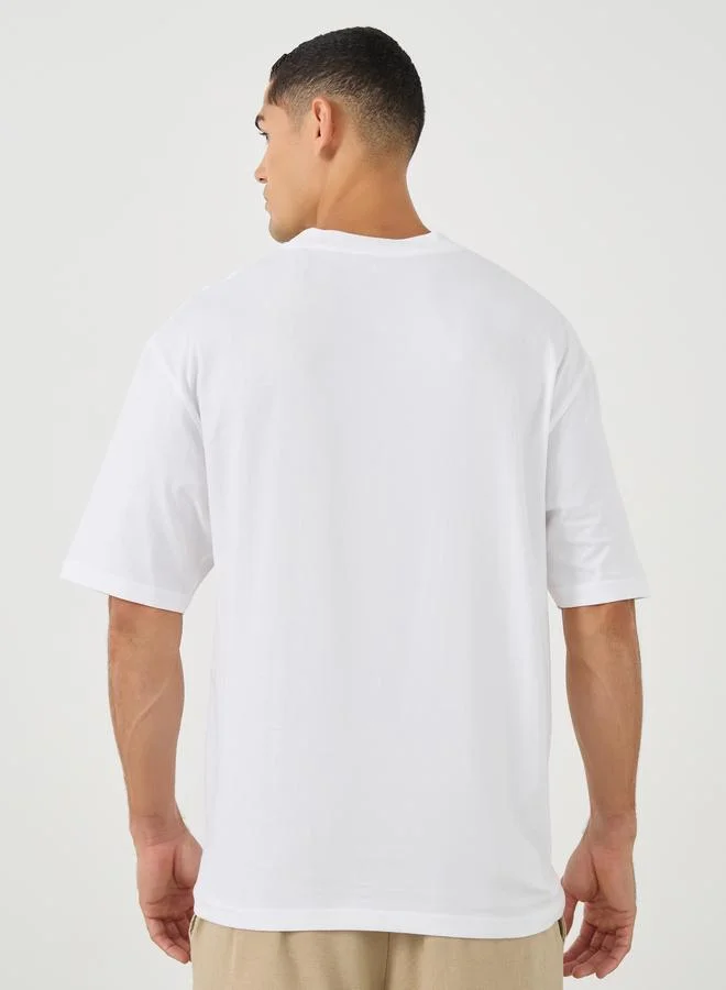Styli Styli Pack of 2 - Heavy Cotton Jersey Oversized Mock Neck T-Shirt