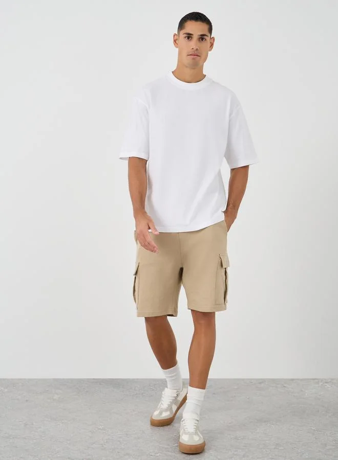 Styli Styli Pack of 2 - Heavy Cotton Jersey Oversized Mock Neck T-Shirt