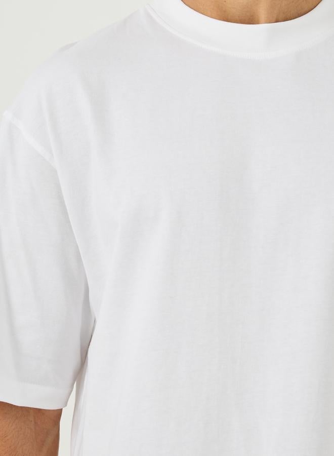 Styli Pack of 2 - Heavy Cotton Jersey Oversized Mock Neck T-Shirt - Image 4