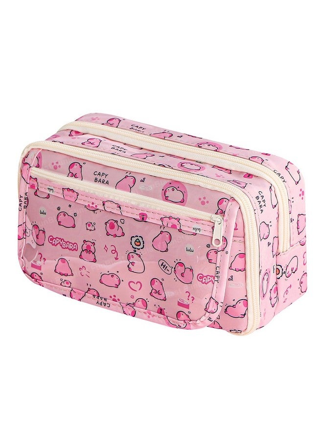 FunBlast Pencil Pouch for Kids - Kawaii Pencil Pouch, Aesthetic Pen Case for Girls, Multipurpose Zipper Pouch for Kids & Adults, Large Capacity Stationary Organizer Case - (Random Print) - Image 1