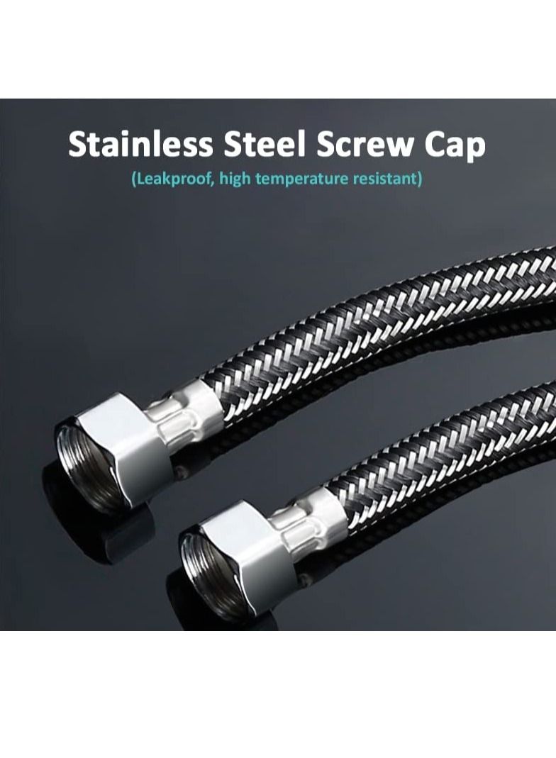Rubik Stainless Steel Braided Hose Flexible Hot Cold Water Plumbing Pipe 1/2inch For Bathroom Kitchen Sink Water Inlet Hoses Suitable for Toilet Taps Water Heaters (G1/2 X G1/2 1.5M Long) - Image 5