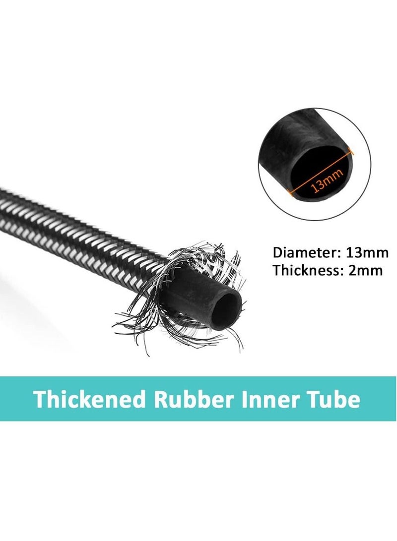 Rubik Stainless Steel Braided Hose Flexible Hot Cold Water Plumbing Pipe 1/2inch For Bathroom Kitchen Sink Water Inlet Hoses Suitable for Toilet Taps Water Heaters (G1/2 X G1/2 1.5M Long) - Image 4