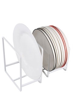 Dish Plate Organizer Rack 2 Pack Dish Metal Storage Dish Drying Rack Large Dish Drainer Non-Slip Rustproof Dish Holder Dish Stand for Cabinet Counter Cupboard White (Size Small Large) - pzsku/Z053C7930000DBB2580BFZ/45/_/1702371147/f8da8ad2-fb84-4f90-a16e-2a4925b1db64