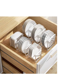 Dish Plate Organizer Rack 2 Pack Dish Metal Storage Dish Drying Rack Large Dish Drainer Non-Slip Rustproof Dish Holder Dish Stand for Cabinet Counter Cupboard White (Size Small Large) - pzsku/Z053C7930000DBB2580BFZ/45/_/1702371149/cde8c411-3a25-433e-af73-8b73c9ab5149