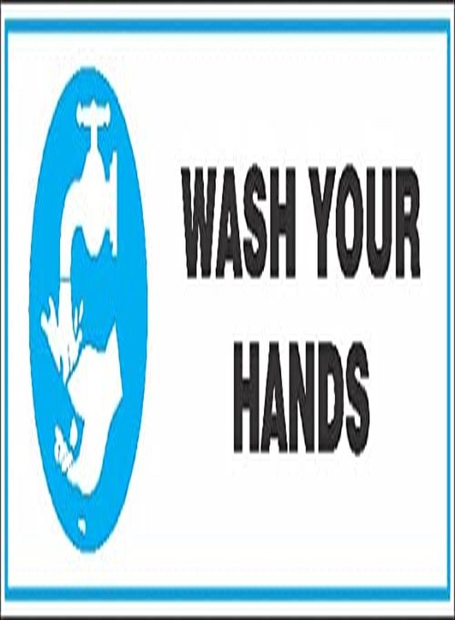 NS INVENTIVENESS - Please Wash Your Hands Sign PVC Sticker Pack of 4 (Rectangle, 6 inch X 2 inch) - Image 3