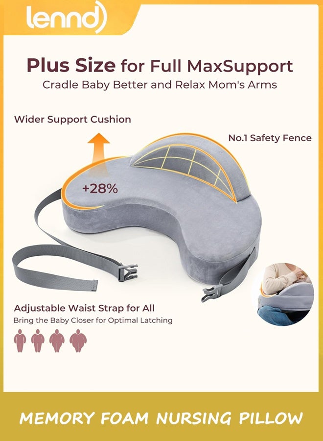 LENND Memory Foam Nursing Pillow - Pioneering Safety Fence-Plus Size Breastfeeding Pillow for Ergonomic Comfort & Support-Easier and Healthier Nursing - Fit for All, Removable Cover - Image 4