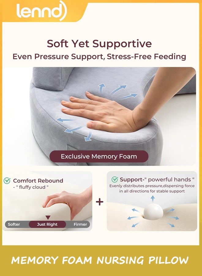 LENND Memory Foam Nursing Pillow - Pioneering Safety Fence-Plus Size Breastfeeding Pillow for Ergonomic Comfort & Support-Easier and Healthier Nursing - Fit for All, Removable Cover - Image 3